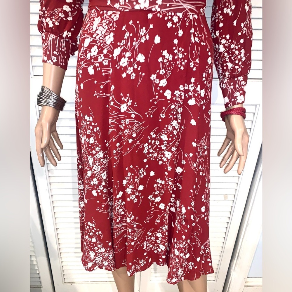 Reformation Susanna wrap midi dress in the Bryce red floral pattern small womens - Picture 5 of 12